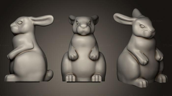 Статуэтки животных (Кролик, STKJ_0610) 3D модель для ЧПУ станка